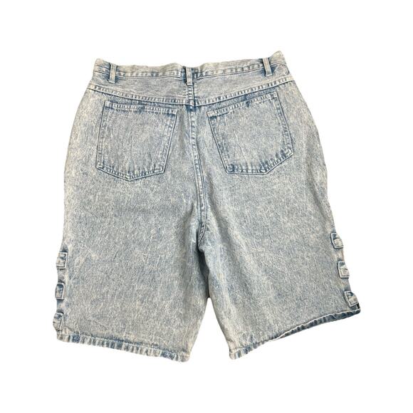 Vintage Stefano 80s Bows Acid Wash Jean Shorts High Rise Women’s Tag Size 18 - Picture 9 of 10